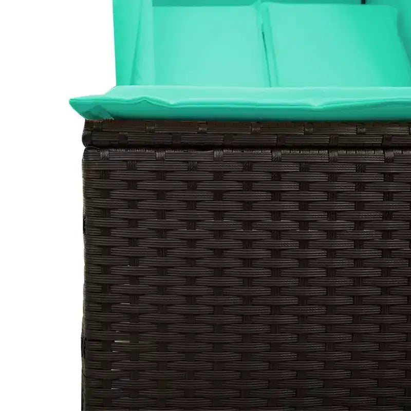 vidaXL Double Bain de Soleil avec Toit et Rideaux Résine Tressée