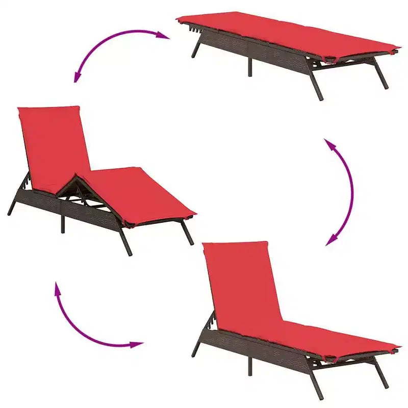vidaXL Chaise longue de jardin en rotin PE Extra longue Repose-pieds réglables