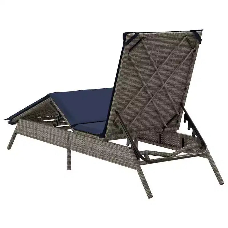 vidaXL Chaise longue de jardin en rotin PE Extra longue Repose-pieds réglables