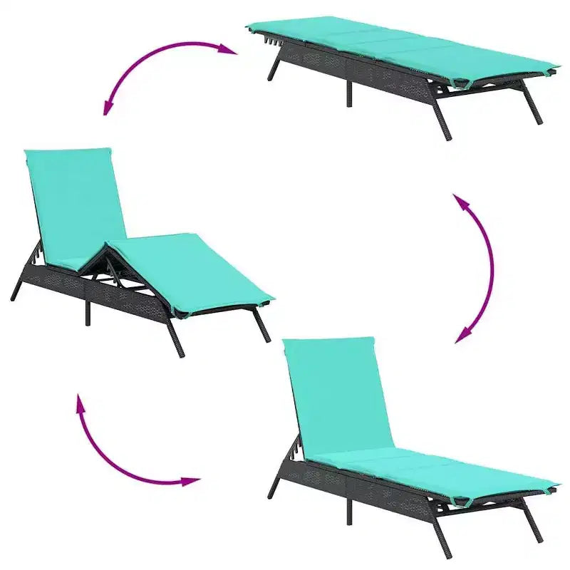 vidaXL Chaise longue de jardin en rotin PE Extra longue Repose-pieds réglables