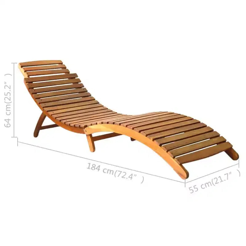 vidaXL Chaise longue 55 x 184 x 64 cm en bois d'acacia massif