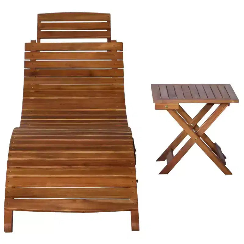 vidaXL Chaise longue 55 x 184 x 64 cm en bois d'acacia massif