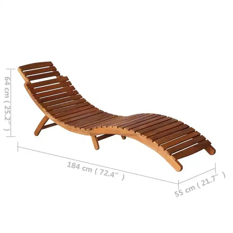 vidaXL Chaise longue 55 x 184 x 64 cm en bois d'acacia massif