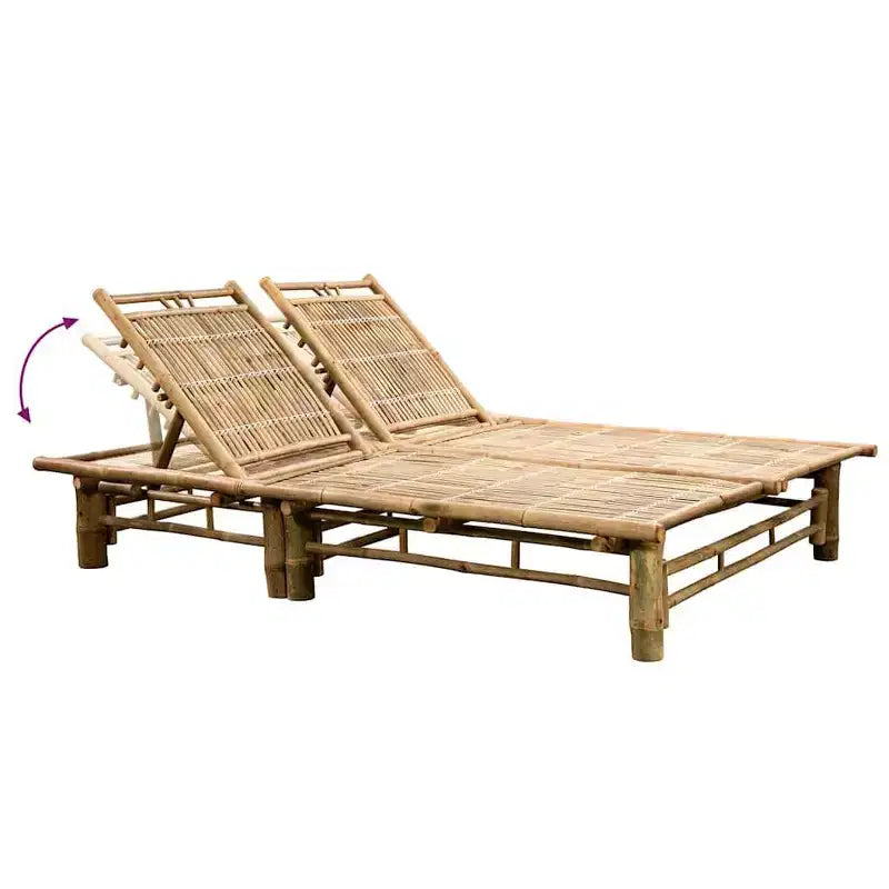 vidaXL Chaise longue Bambou naturel, (coussins)
