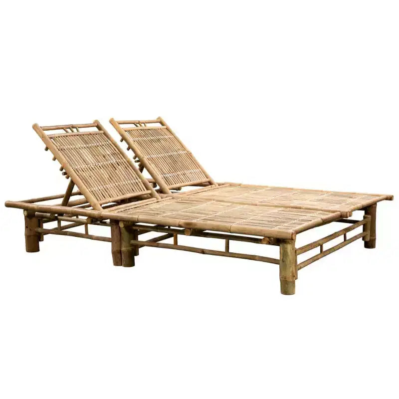 vidaXL Chaise longue Bambou naturel, (coussins)