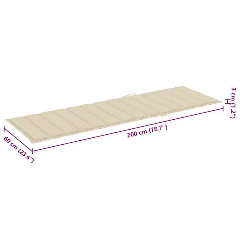 vidaXL Chaise longue Bambou naturel, (coussins)
