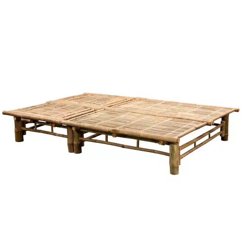 vidaXL Chaise longue Bambou naturel, (coussins)