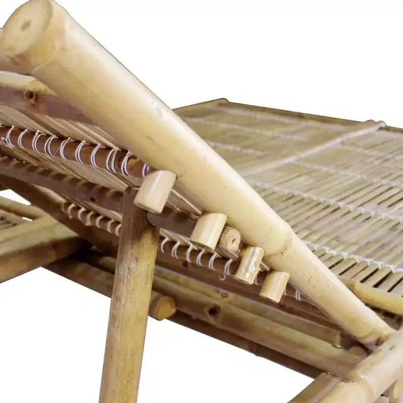vidaXL Chaise longue Bambou naturel, (coussins)