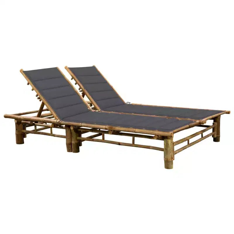 vidaXL Chaise longue Bambou naturel, (coussins)