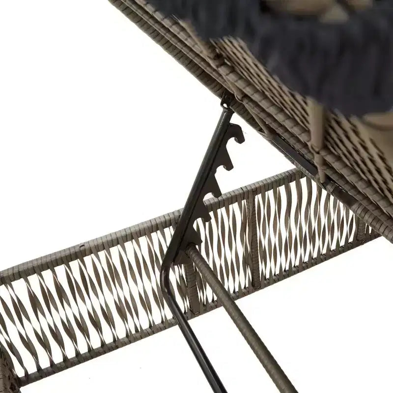 vidaXL Chaise longue grise en rotin synthétique standard avec accoudoirs réglables