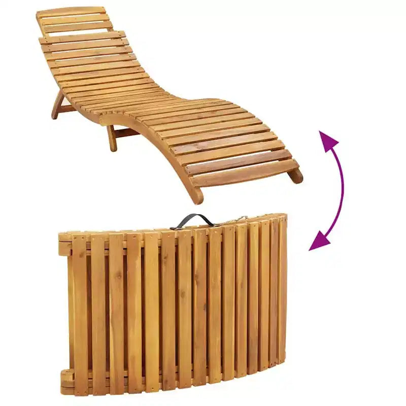 vidaXL Lot de 2 transats taupe bois d'acacia massif extra longs pliables