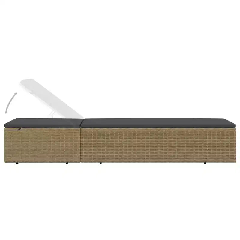 vidaXL Chaise longue et rotin PE Standard Pliable