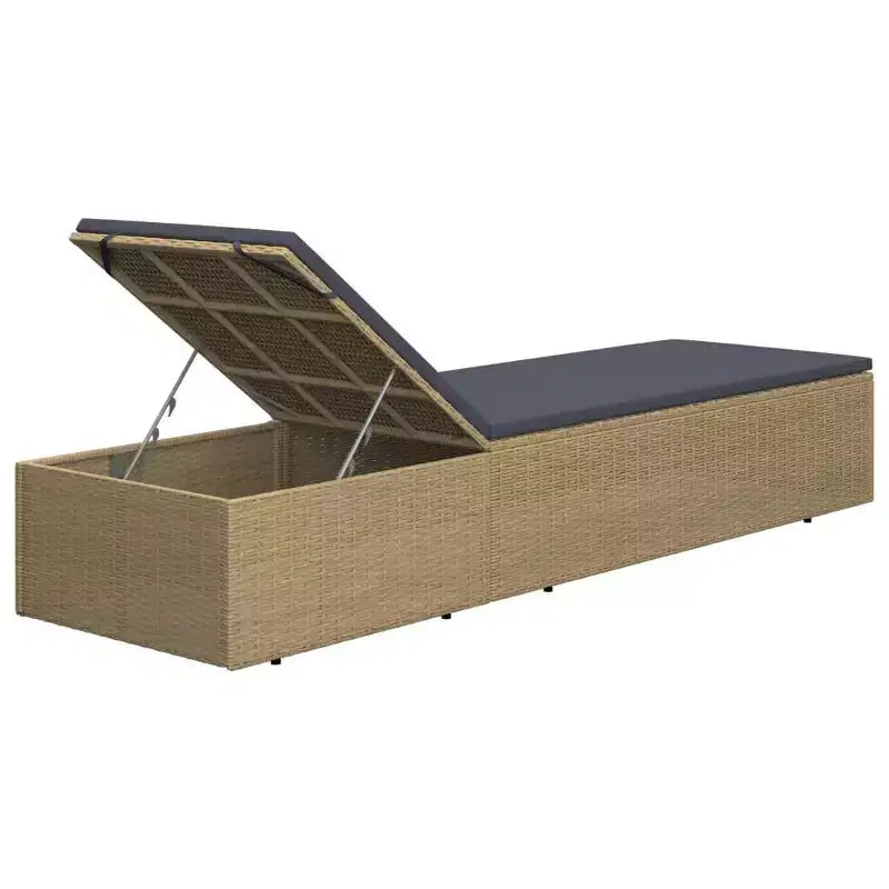 vidaXL Chaise longue et rotin PE Standard Pliable