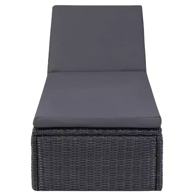 vidaXL Chaise longue et rotin PE Standard Pliable