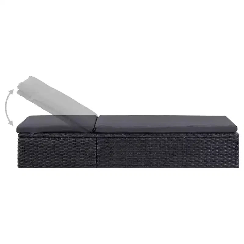 vidaXL Chaise longue et rotin PE Standard Pliable