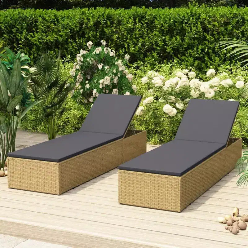vidaXL Chaise longue et rotin PE Standard Pliable