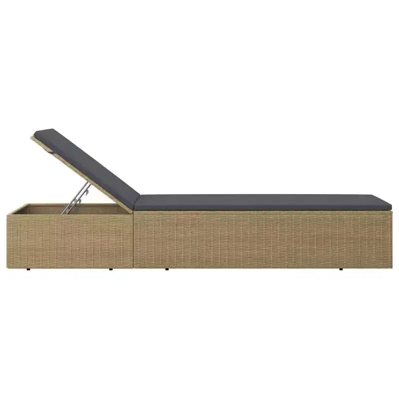 vidaXL Chaise longue et rotin PE Standard Pliable
