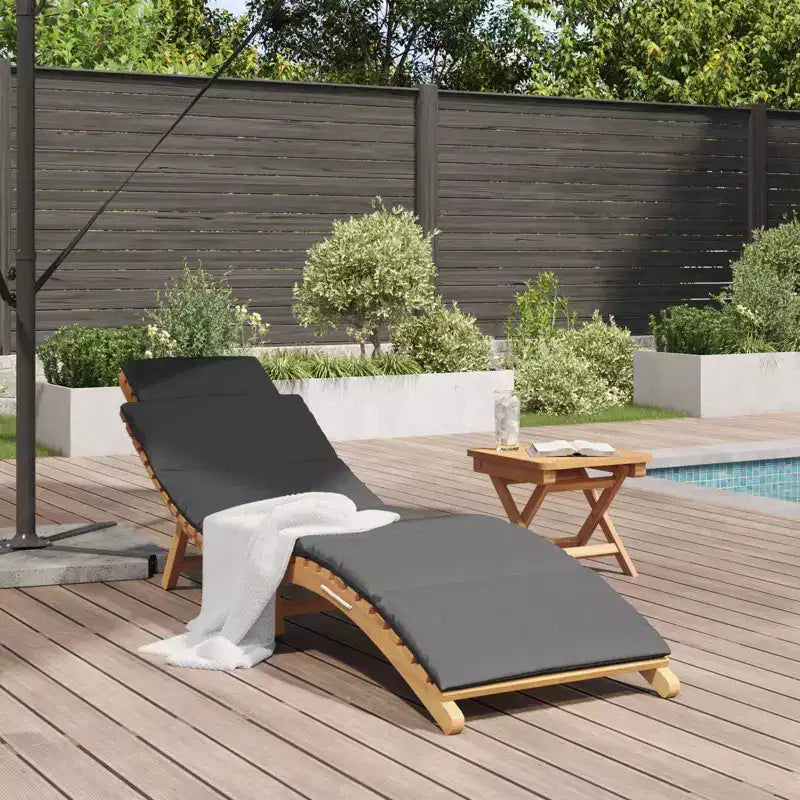 vidaXL Chaise longue de jardin avec coussin marron 198 x 55 x 58,5 cm