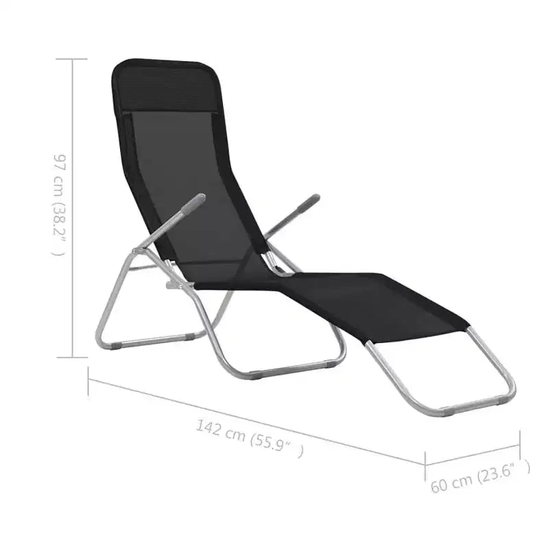 vidaXL Chaise longue (x2) en acier thermolaqué et textilène Standard