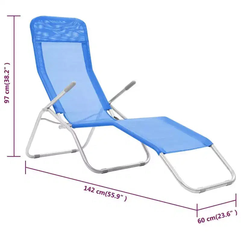 vidaXL Chaise longue (x2) en acier thermolaqué et textilène Standard