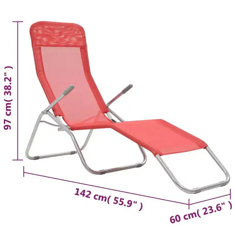 vidaXL Chaise longue (x2) en acier thermolaqué et textilène Standard