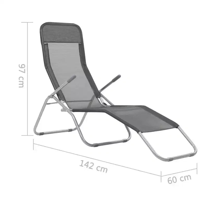 vidaXL Chaise longue (x2) en acier thermolaqué et textilène Standard