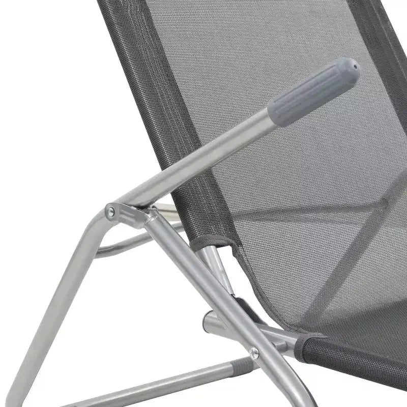 vidaXL Chaise longue (x2) en acier thermolaqué et textilène Standard