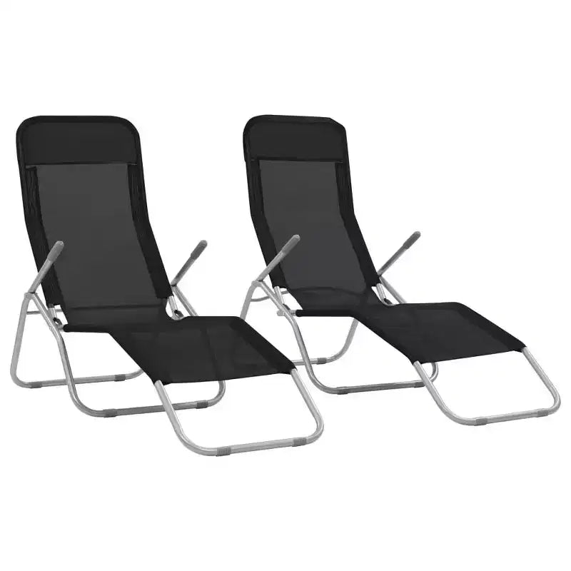 vidaXL Chaise longue (x2) en acier thermolaqué et textilène Standard