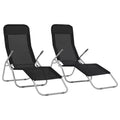 vidaXL Chaise longue (x2) en acier thermolaqué et textilène Standard