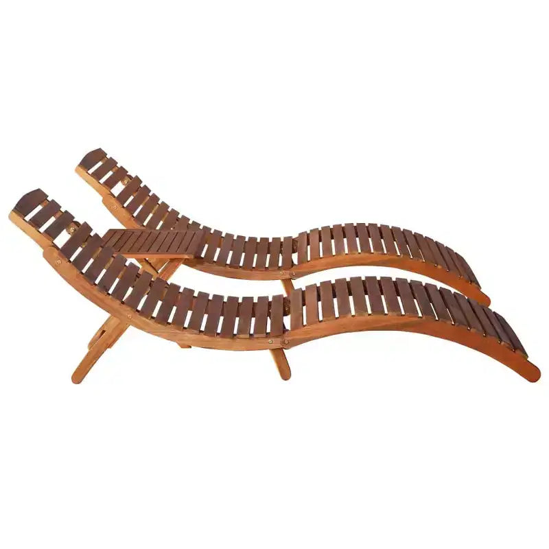 vidaXL Chaise longue avec table Bois d'acacia massif Naturel