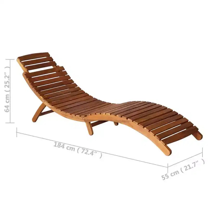 vidaXL Chaise longue avec table Bois d'acacia massif Naturel