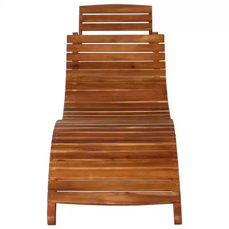 vidaXL Chaise longue avec table Bois d'acacia massif Naturel