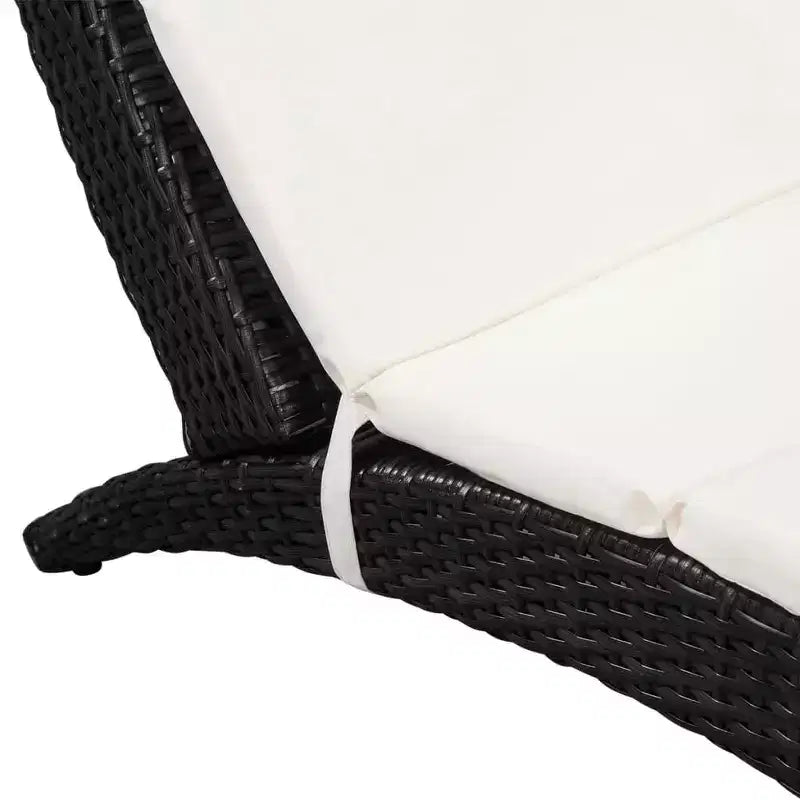 vidaXL Chaise longue Noir, Blanc crème