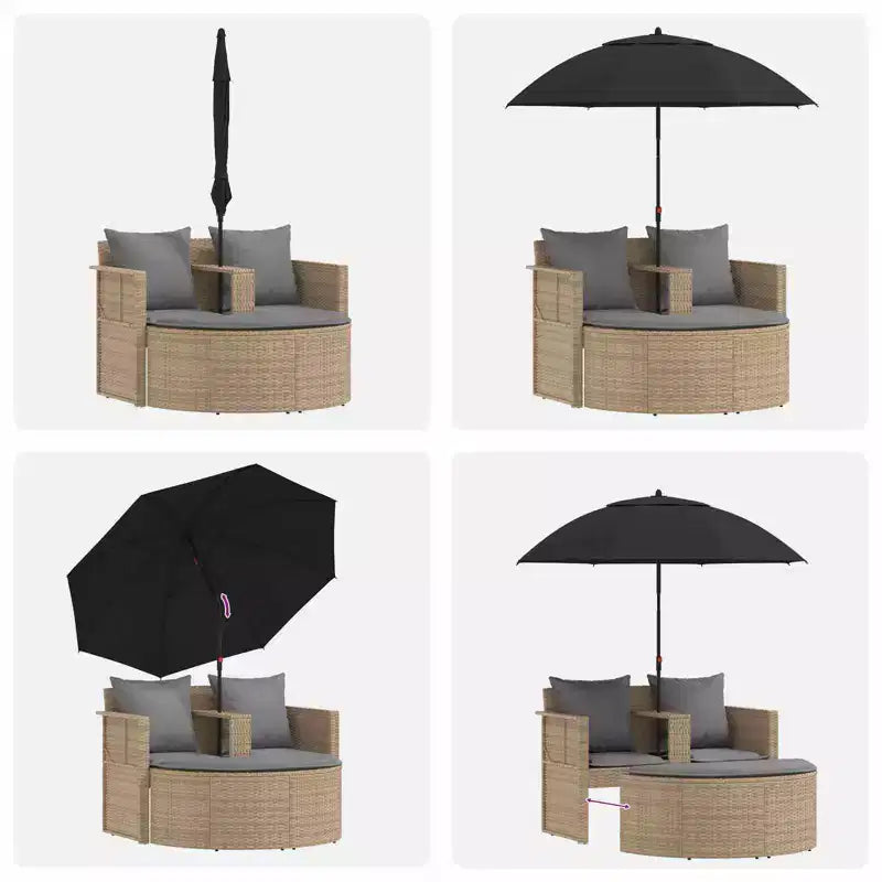 vidaXL Salon de jardin avec coussins 8 pcs Résine tressée beige et gris clair