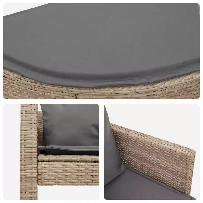 vidaXL Salon de jardin avec coussins 8 pcs Résine tressée beige et gris clair