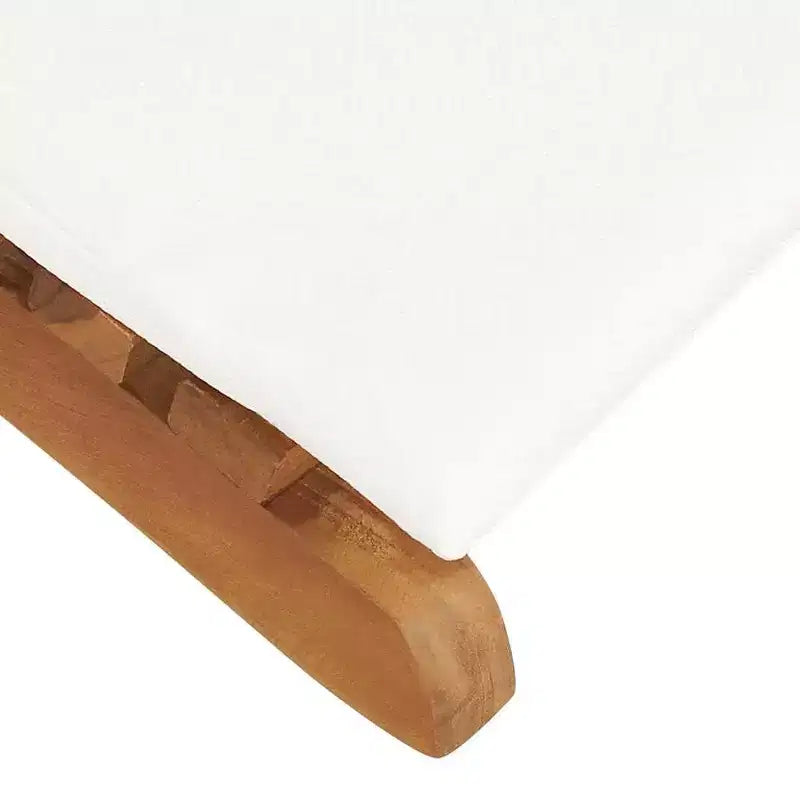 vidaXL Chaise longue crème Blanc Bois de teck finement poncé Standard