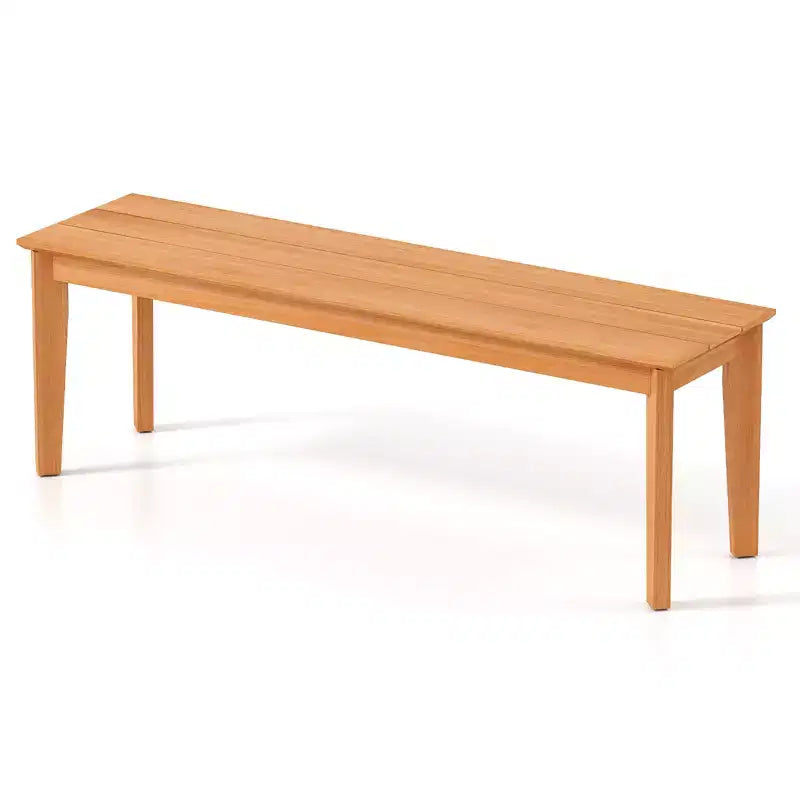 Costway Lot de 2 bancs en teck de 55 po, sans dossier, pour 3 personnes, capacité de 880 lb