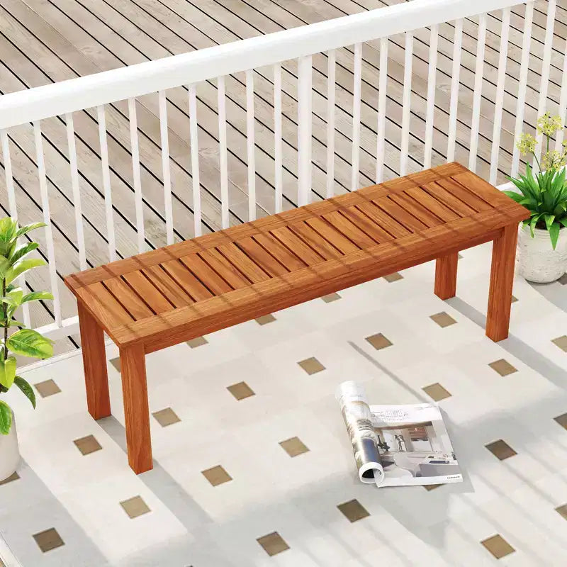 Costway Banc extérieur en bois pour 2 personnes avec assise à lattes, mobilier de salle à manger pour véranda avant, 1/2 pièces