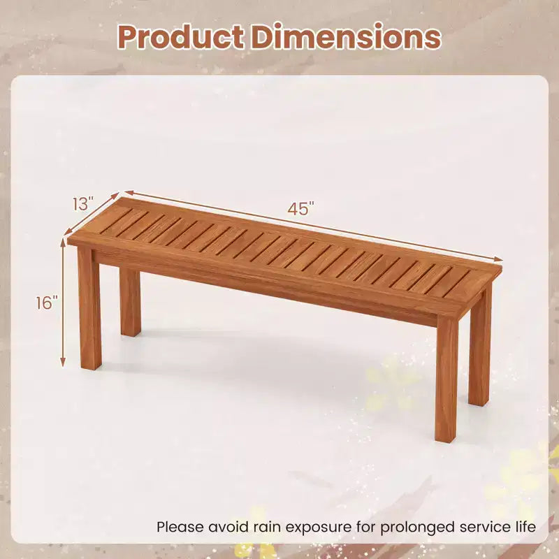 Costway Banc extérieur en bois pour 2 personnes avec assise à lattes, mobilier de salle à manger pour véranda avant, 1/2 pièces