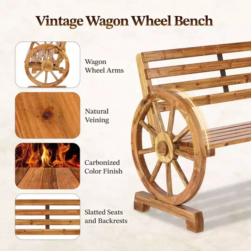 Karl Home | Banc de terrasse en bois d'inspiration « vintage wagon »