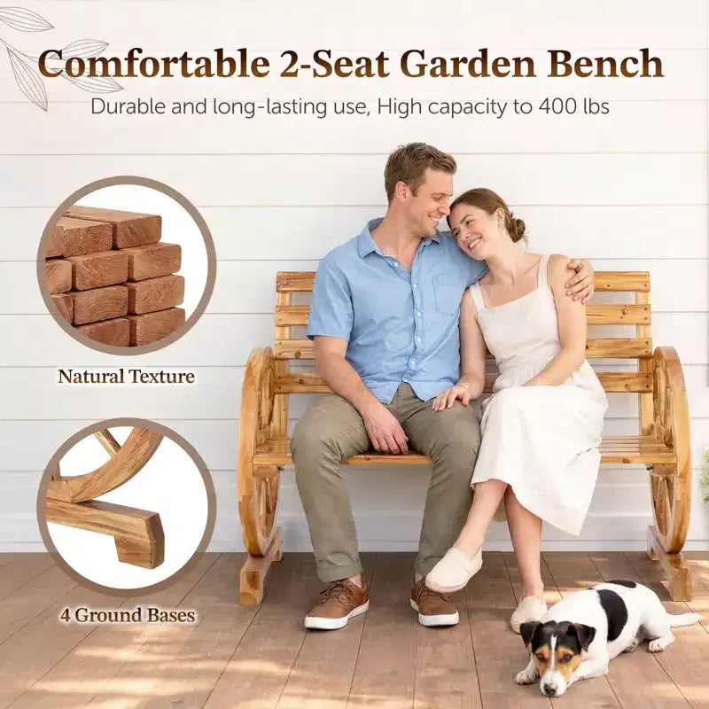 Karl Home | Banc de terrasse en bois d'inspiration « vintage wagon »