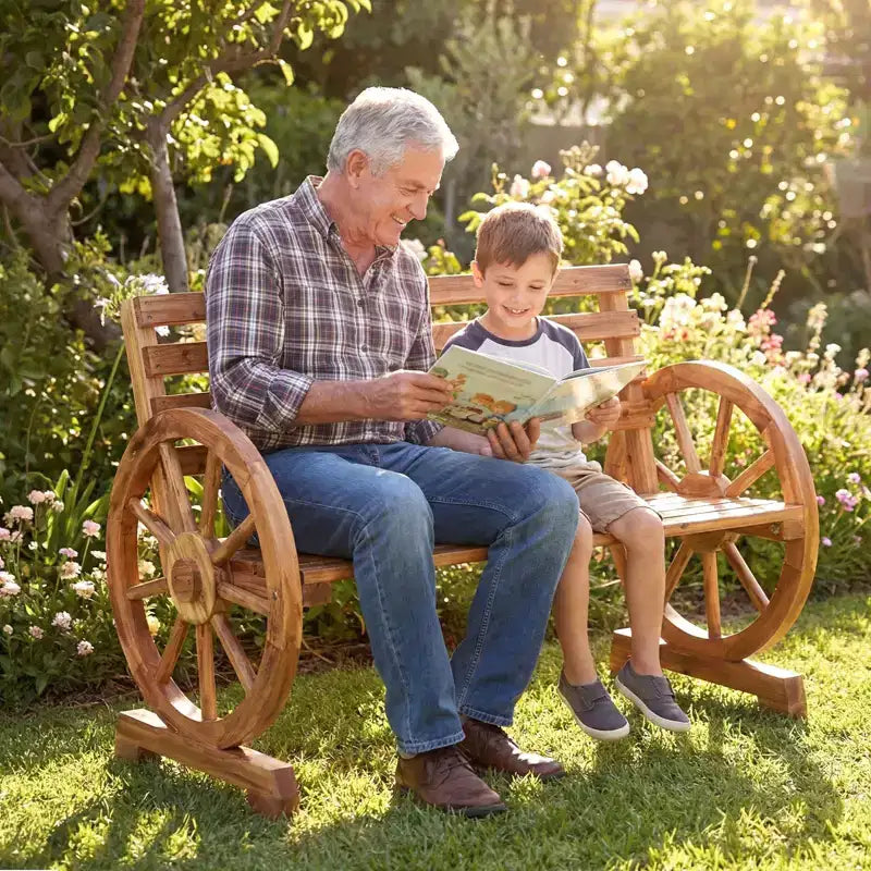 Karl Home | Banc de terrasse en bois d'inspiration « vintage wagon »