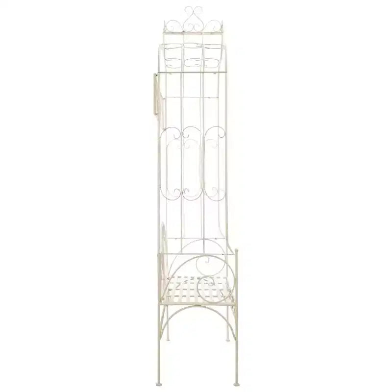 vidaXL Banc de jardin blanc antique en fer forgé Banc de jardin standard