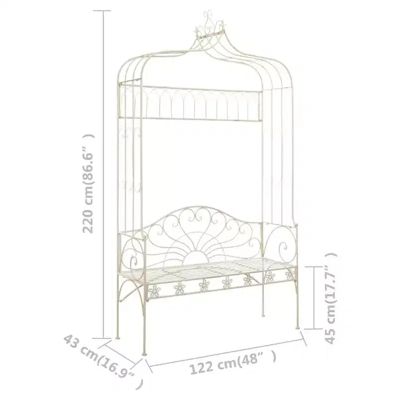 vidaXL Banc de jardin blanc antique en fer forgé Banc de jardin standard
