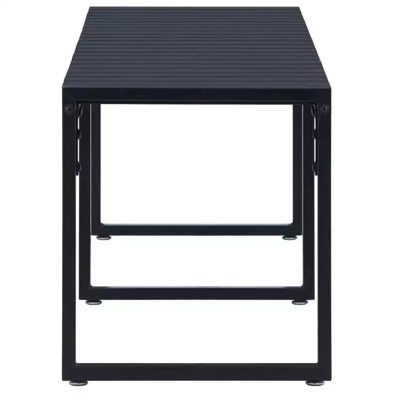 vidaXL Banc de jardin noir avec planche PS, 180 cm de large, banc de jardin durable