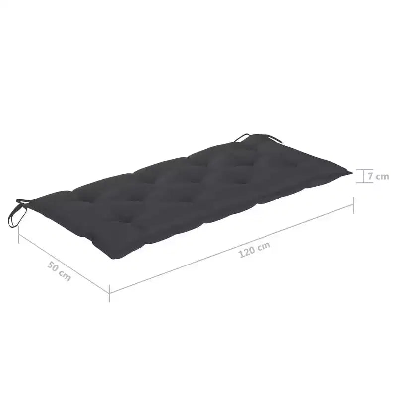 vidaXL Banc Gris, Anthracite Bois d'eucalyptus massif, tissu 100 % polyester