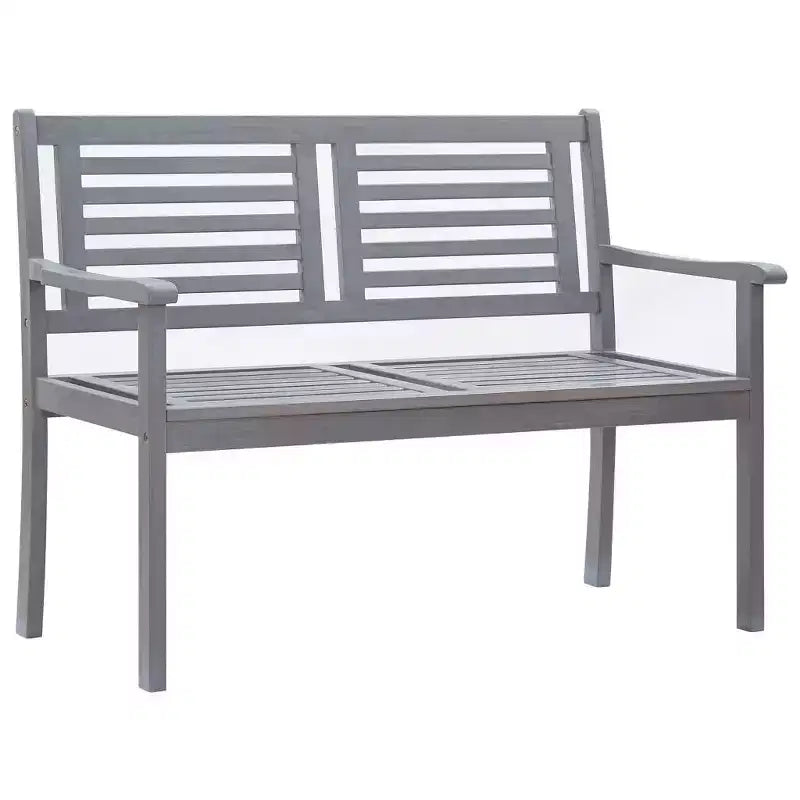 vidaXL Banc Gris, Anthracite Bois d'eucalyptus massif, tissu 100 % polyester