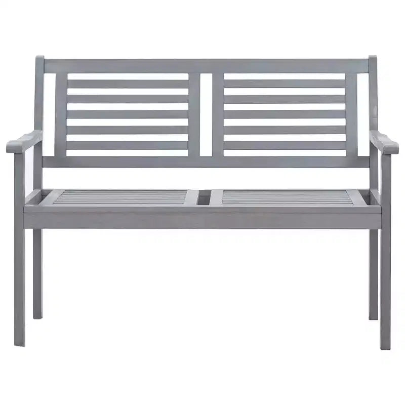 vidaXL Banc Gris, Anthracite Bois d'eucalyptus massif, tissu 100 % polyester
