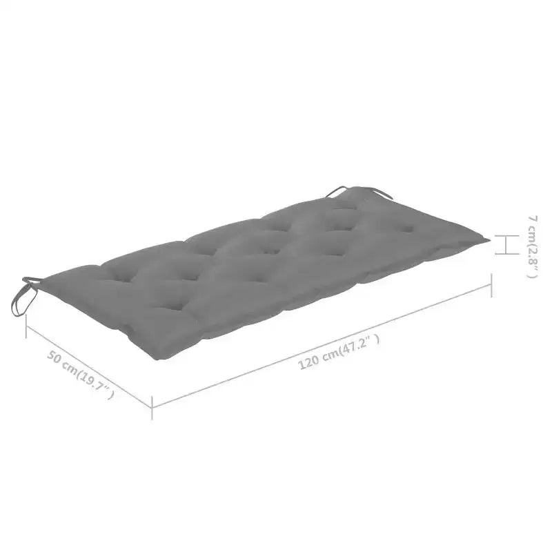 vidaXL Banc de jardin Bambou Cadre en bambou et coussin en polyester 118 cm