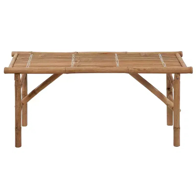 vidaXL Banc de jardin bleu, bambou naturel Bambou et 100 % polyester Moyen